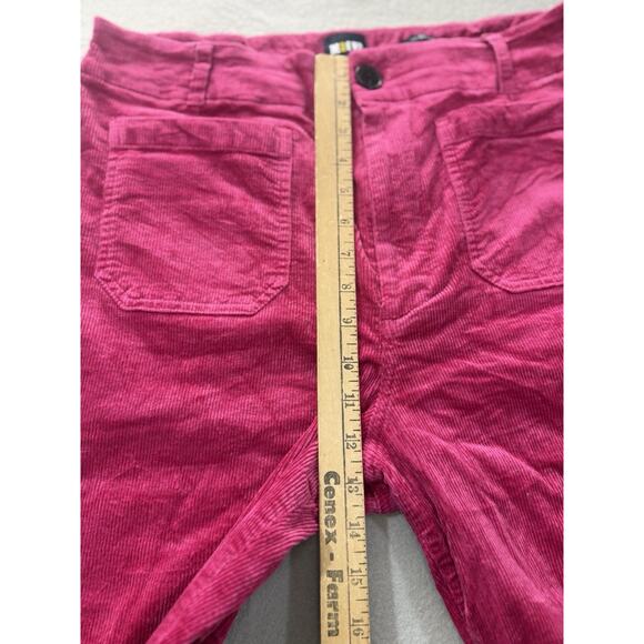 Anthropologie MAEVE The Colette 32 Cropped Wide Leg Corduroy Pants Raspberry - Picture 3 of 13